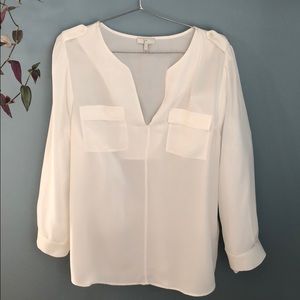 Joie White Silk Blouse